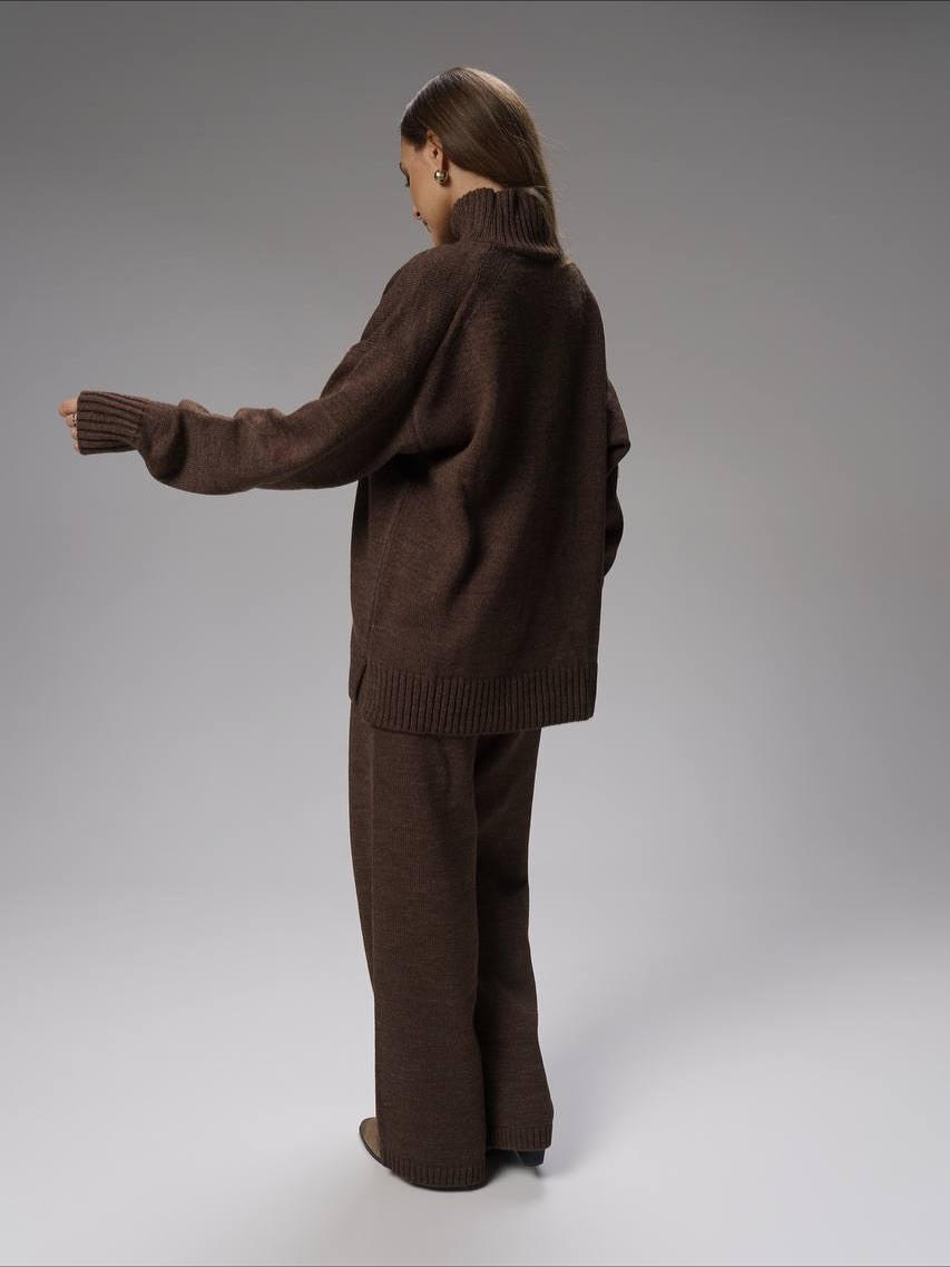 Plain Knit Pants Set