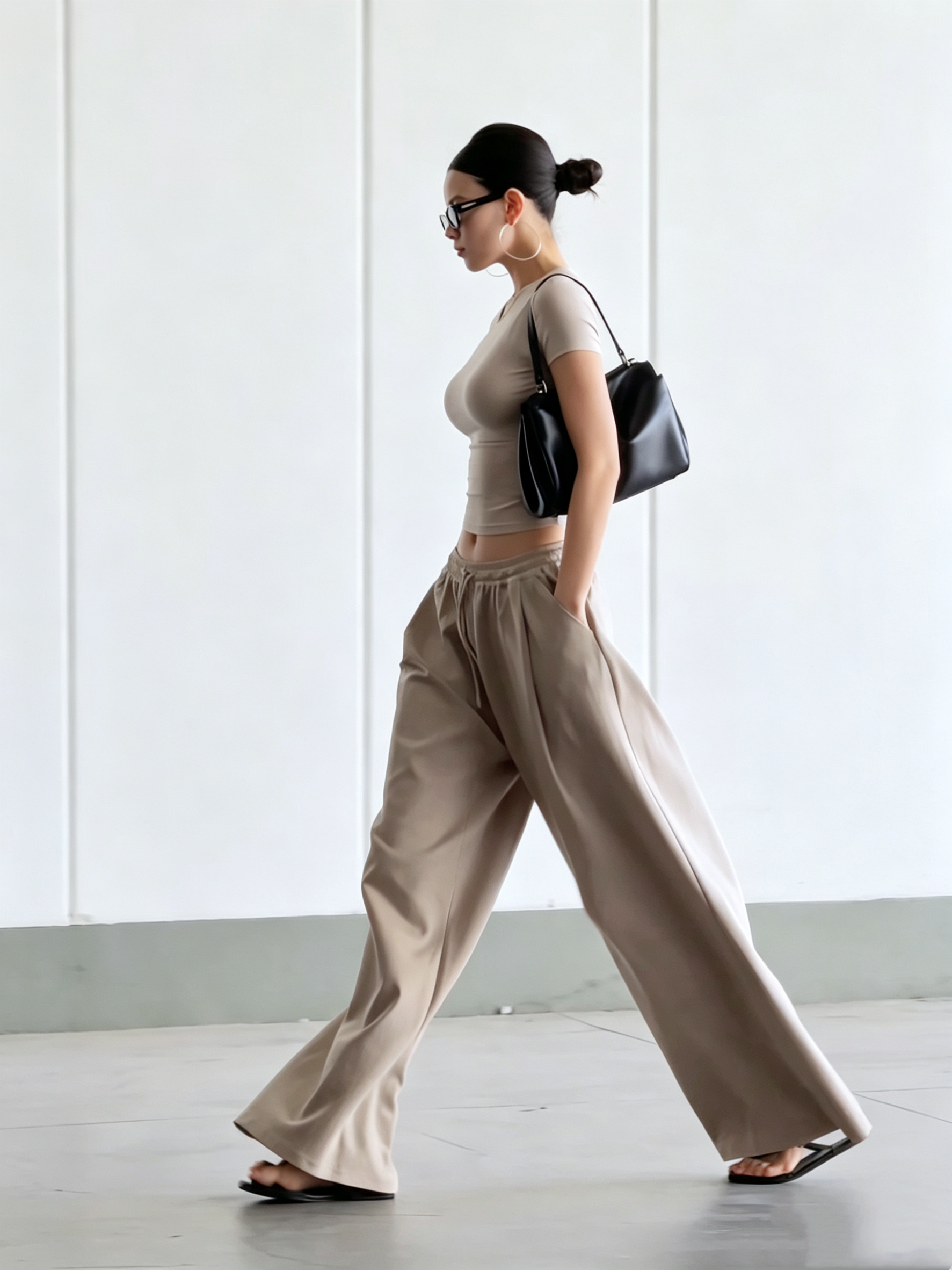 Khaki Baggy Pants Set