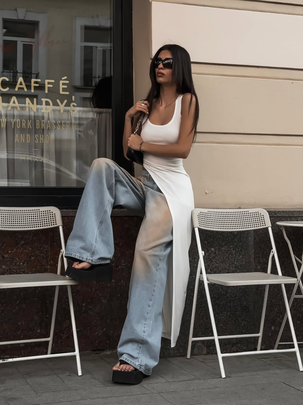 Side-Slit Solid-Color Dress