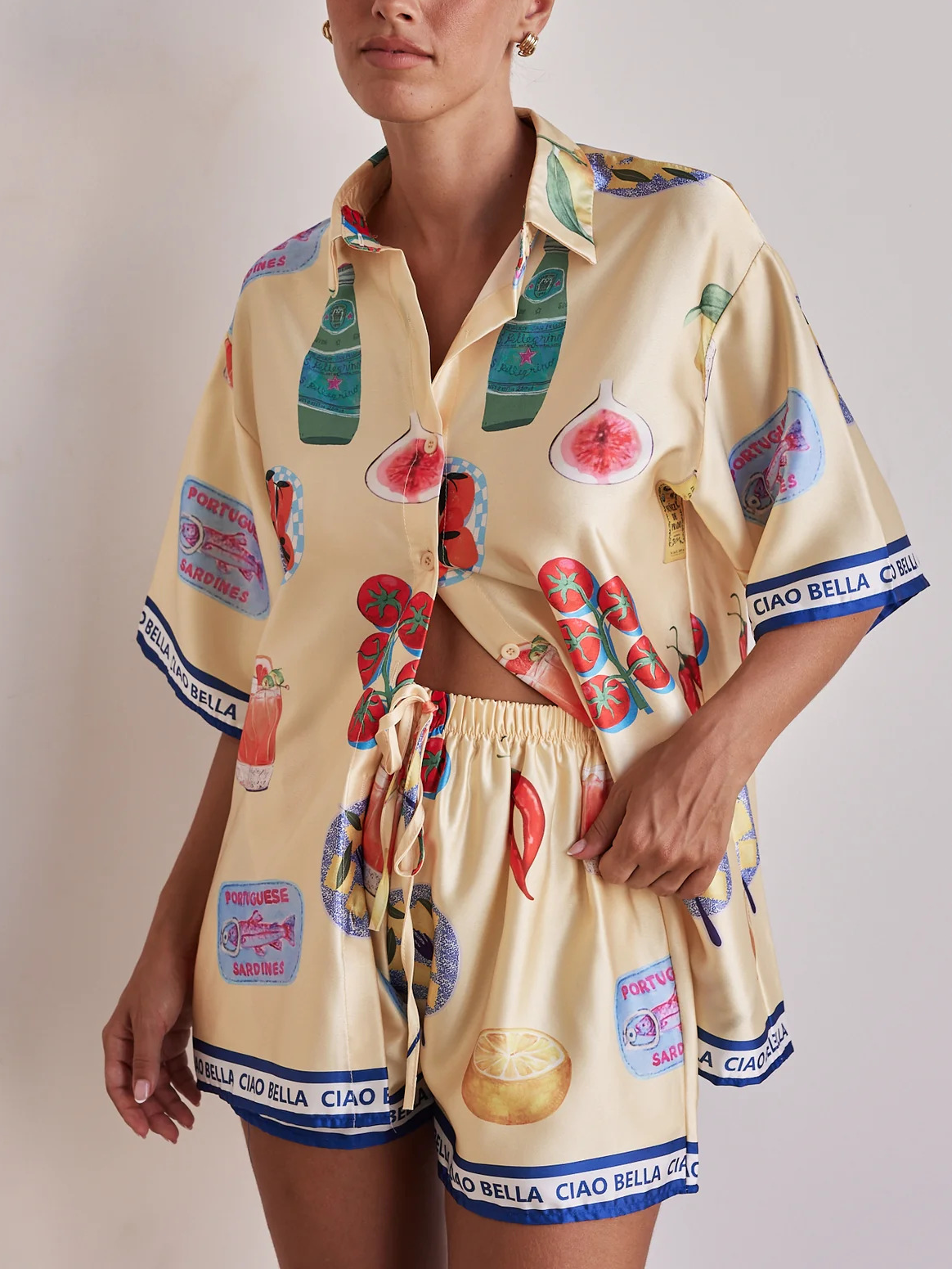 Chill Life Print Shorts Set