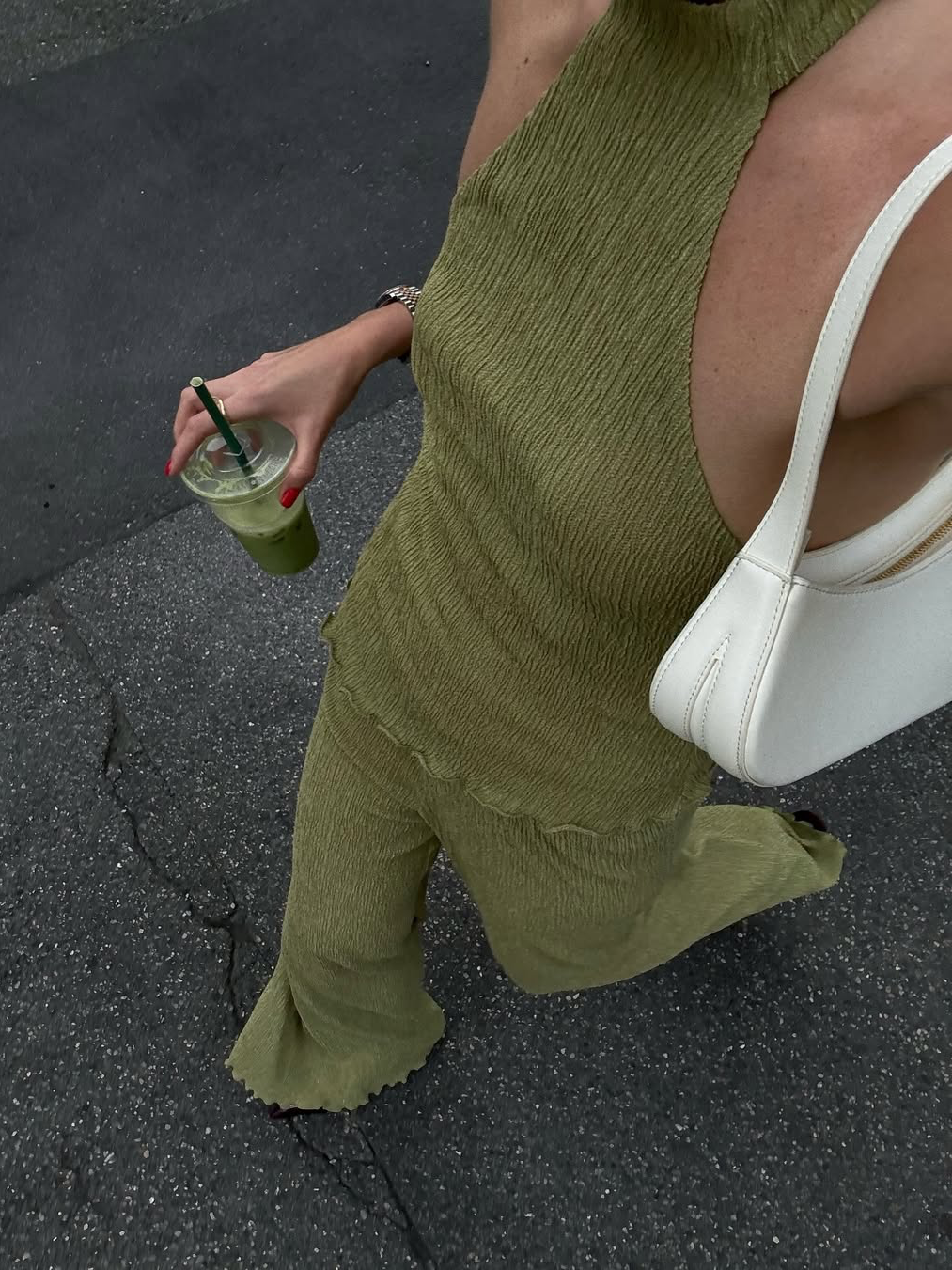 Asymmetric Halter Crop Top Wide Leg Pants Set