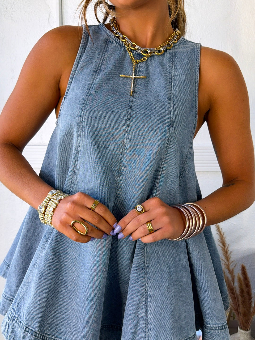 Puff Denim Set