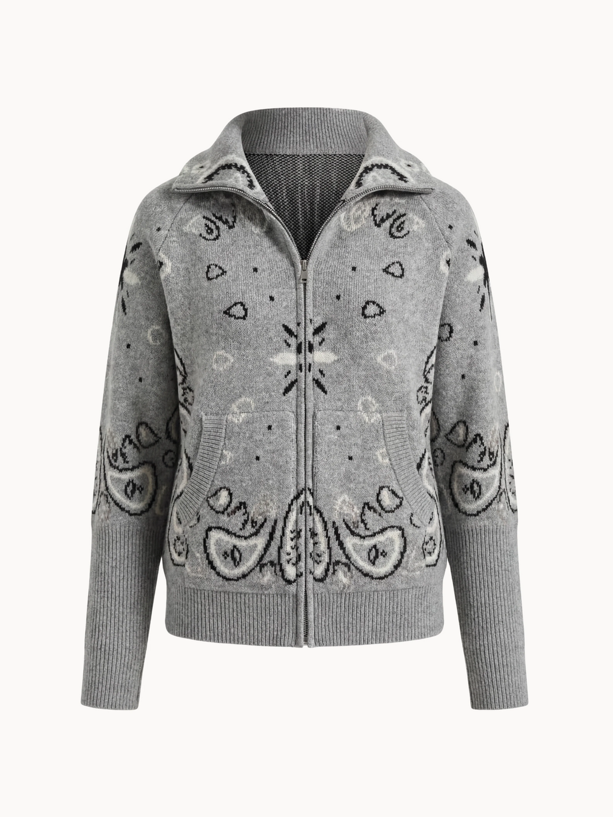 Retro Bandana Patterned Cardigan