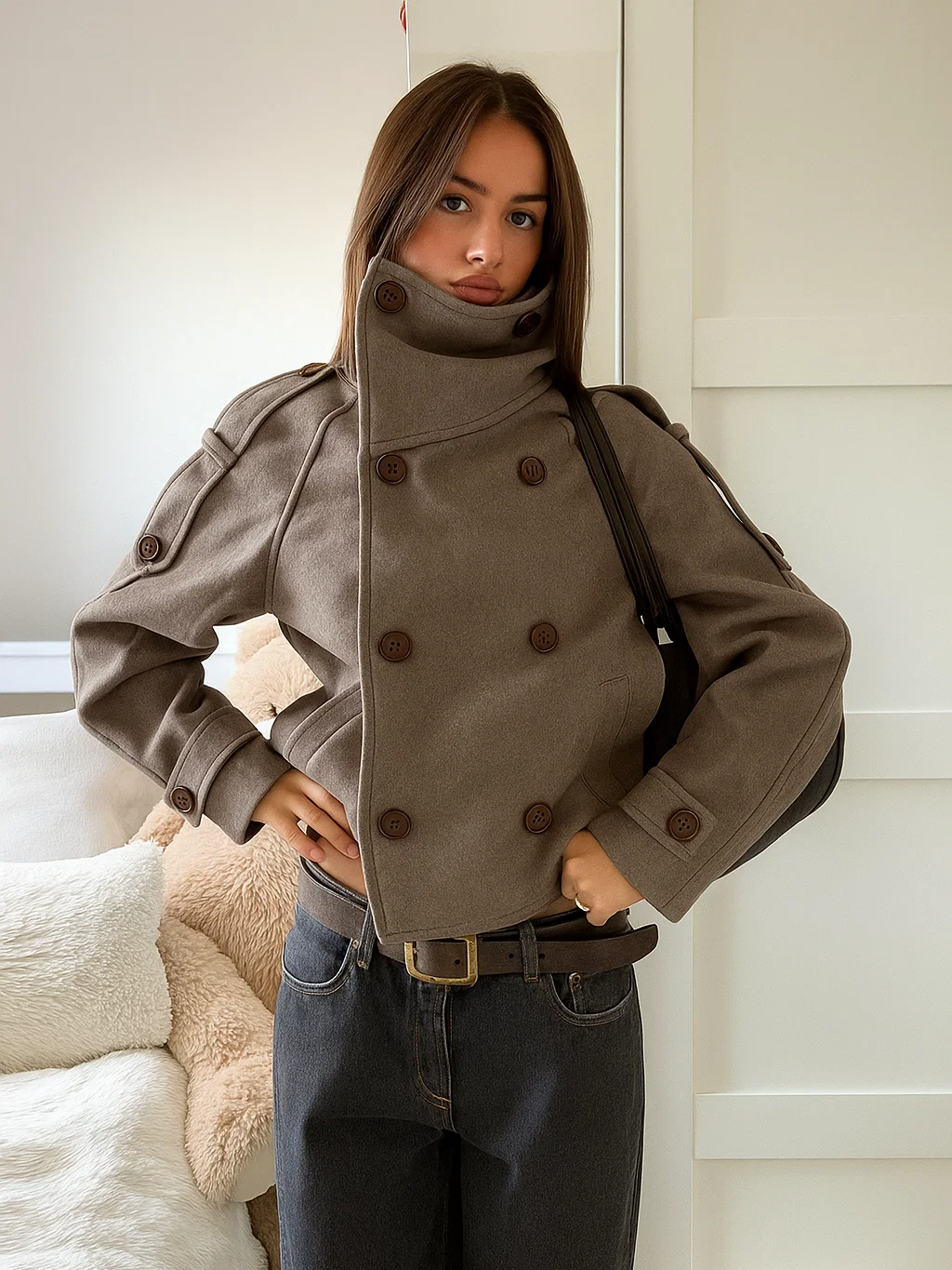 Vintage Double-Breasted Wool Jacket