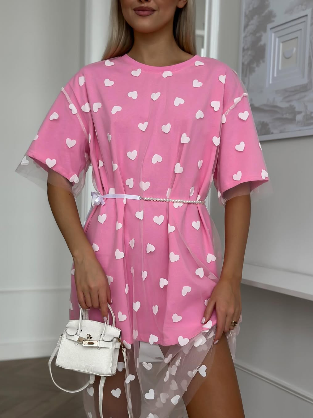 pink mesh shirt dress Theme NYC Girls Liv Mesh Reversible Cut Out Dress Pink / Juniors/Women 1