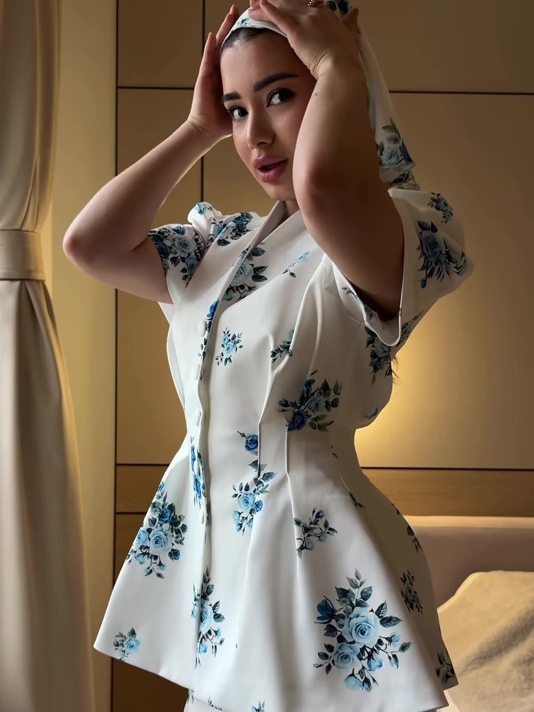 Printed skirt set (with headscarf)