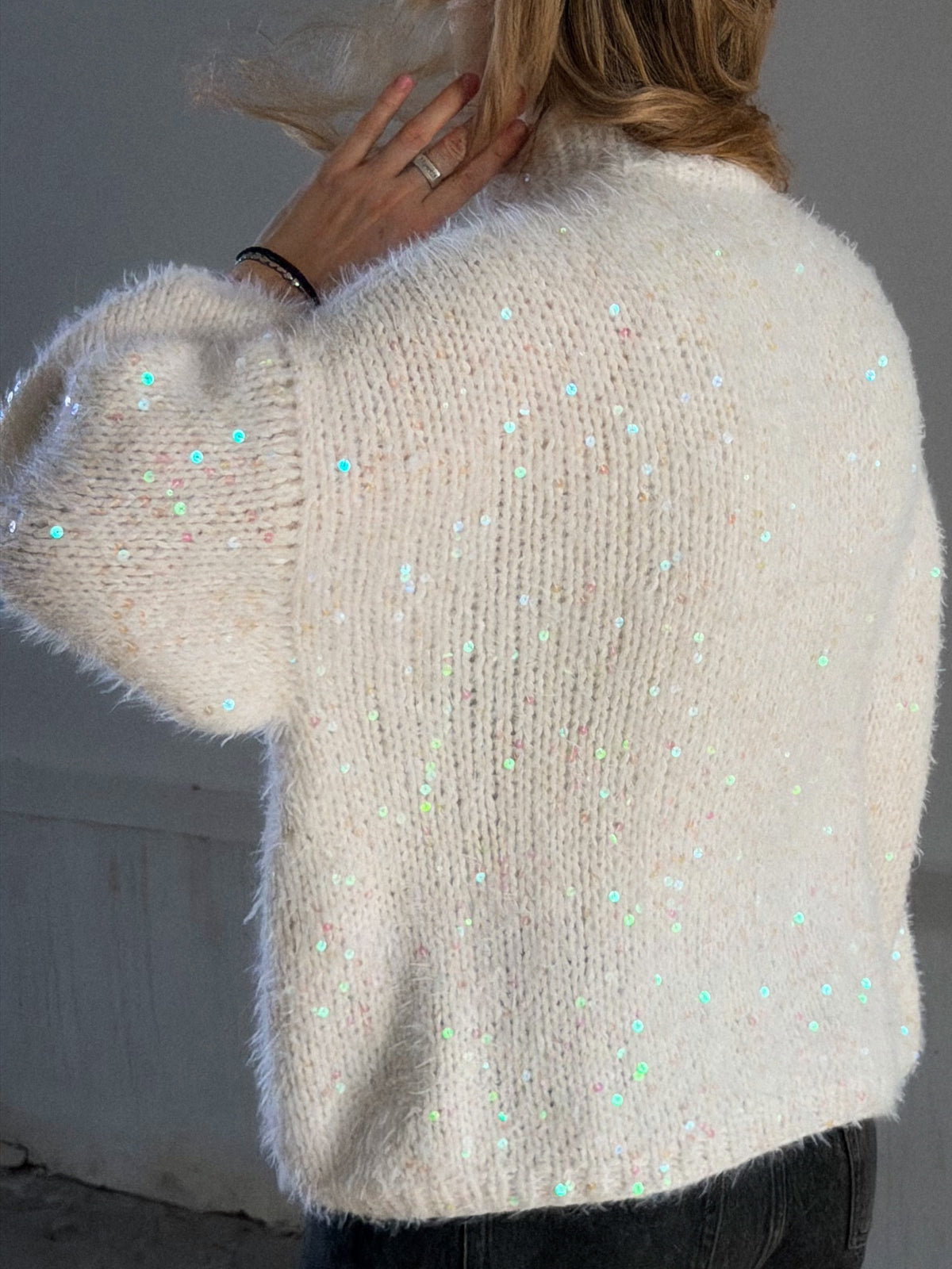 Mohair Sequin Cardigan