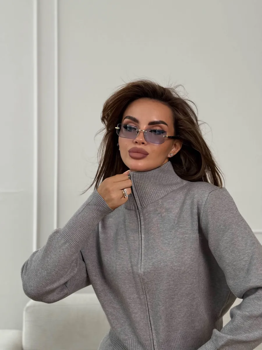 Double-Zip Slim-Fit Sweater Set