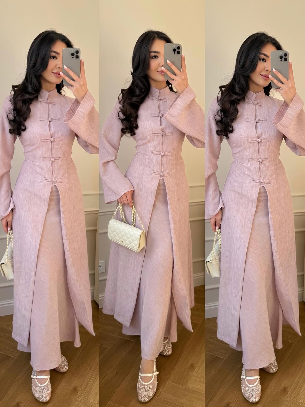 Button-Front Linen Two-Piece Set