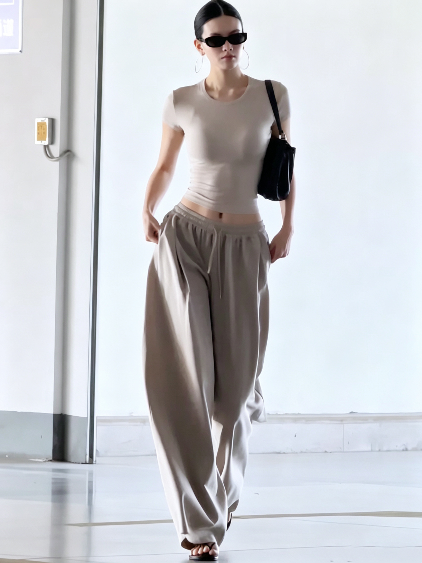 Khaki Baggy Pants Set