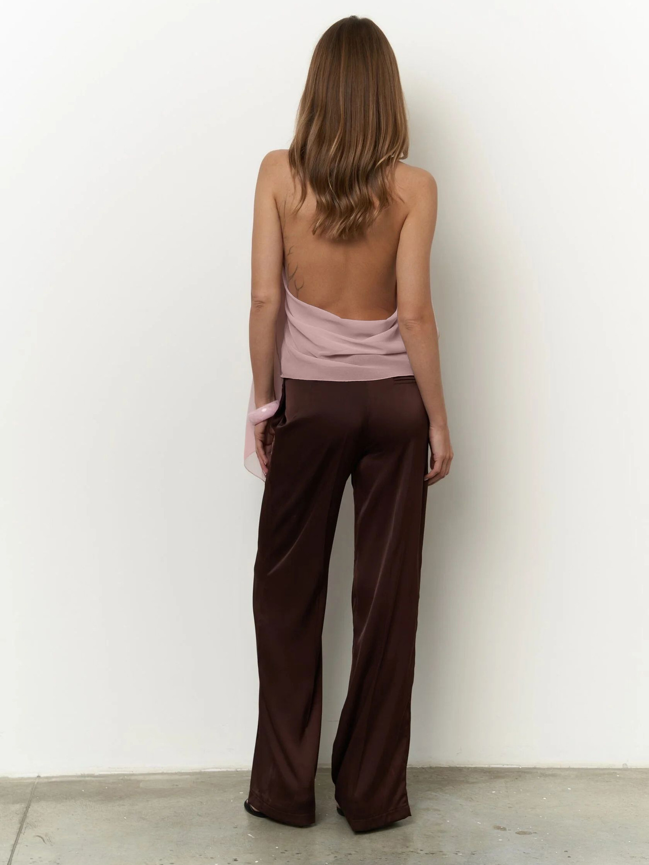 Chiffon Asymmetrical Backless Top