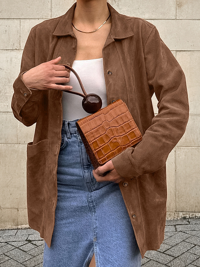 Lapel Suede Jacket