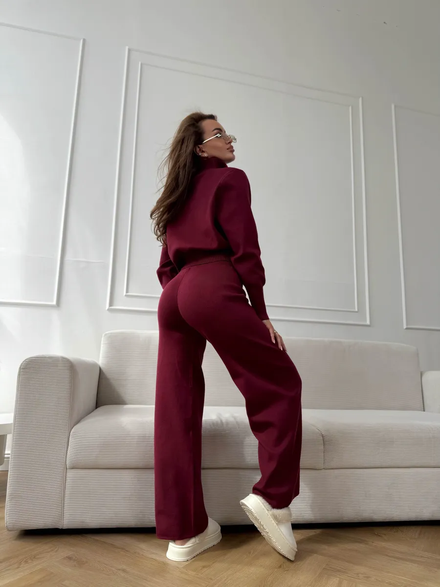 Double-Zip Slim-Fit Sweater Set