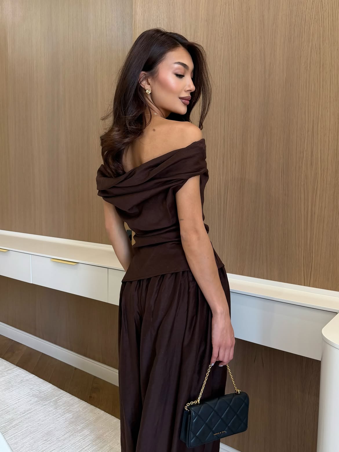 Asymmetrical Blouse And Baggy Pants Set
