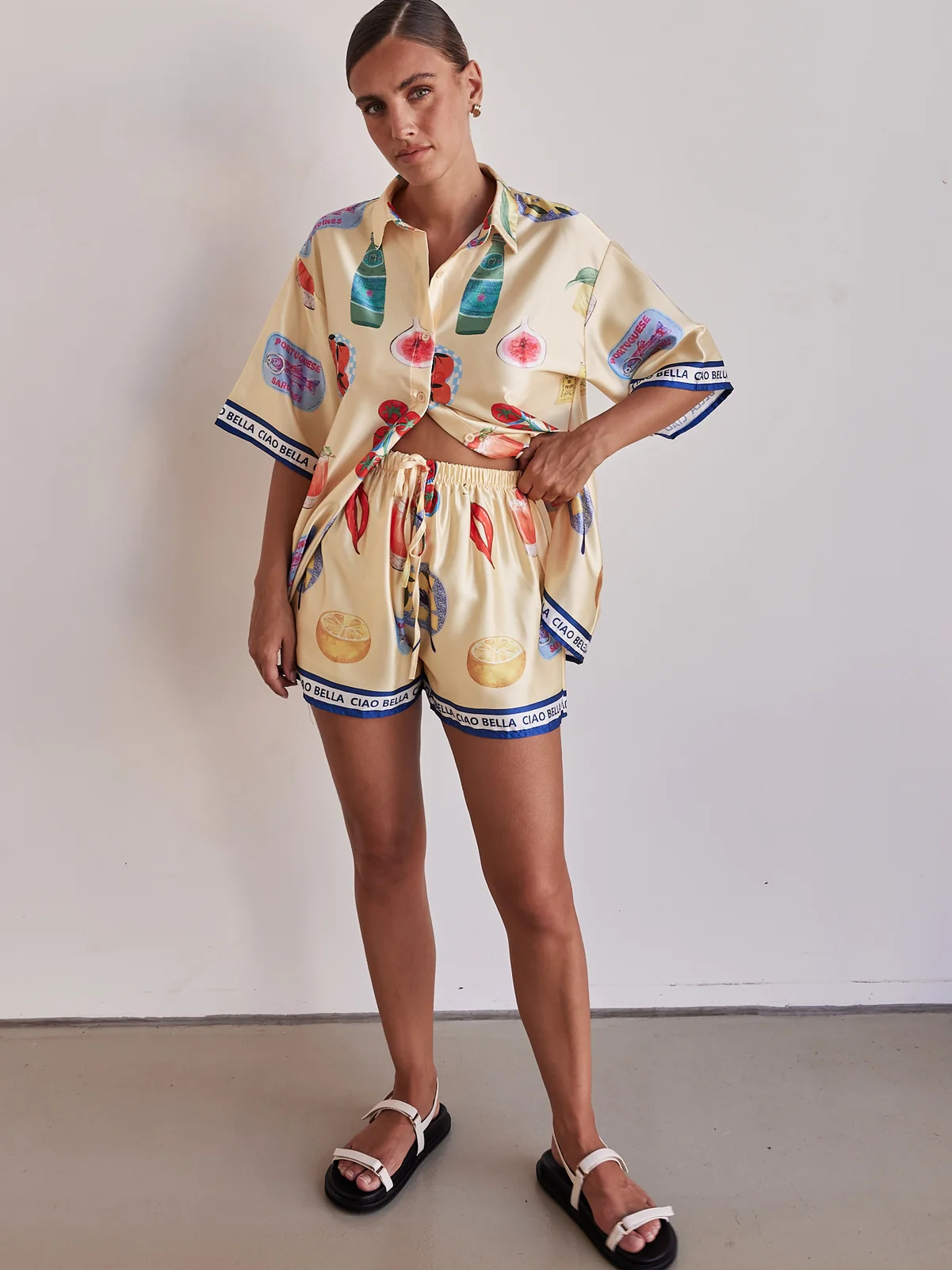 Chill Life Print Shorts Set