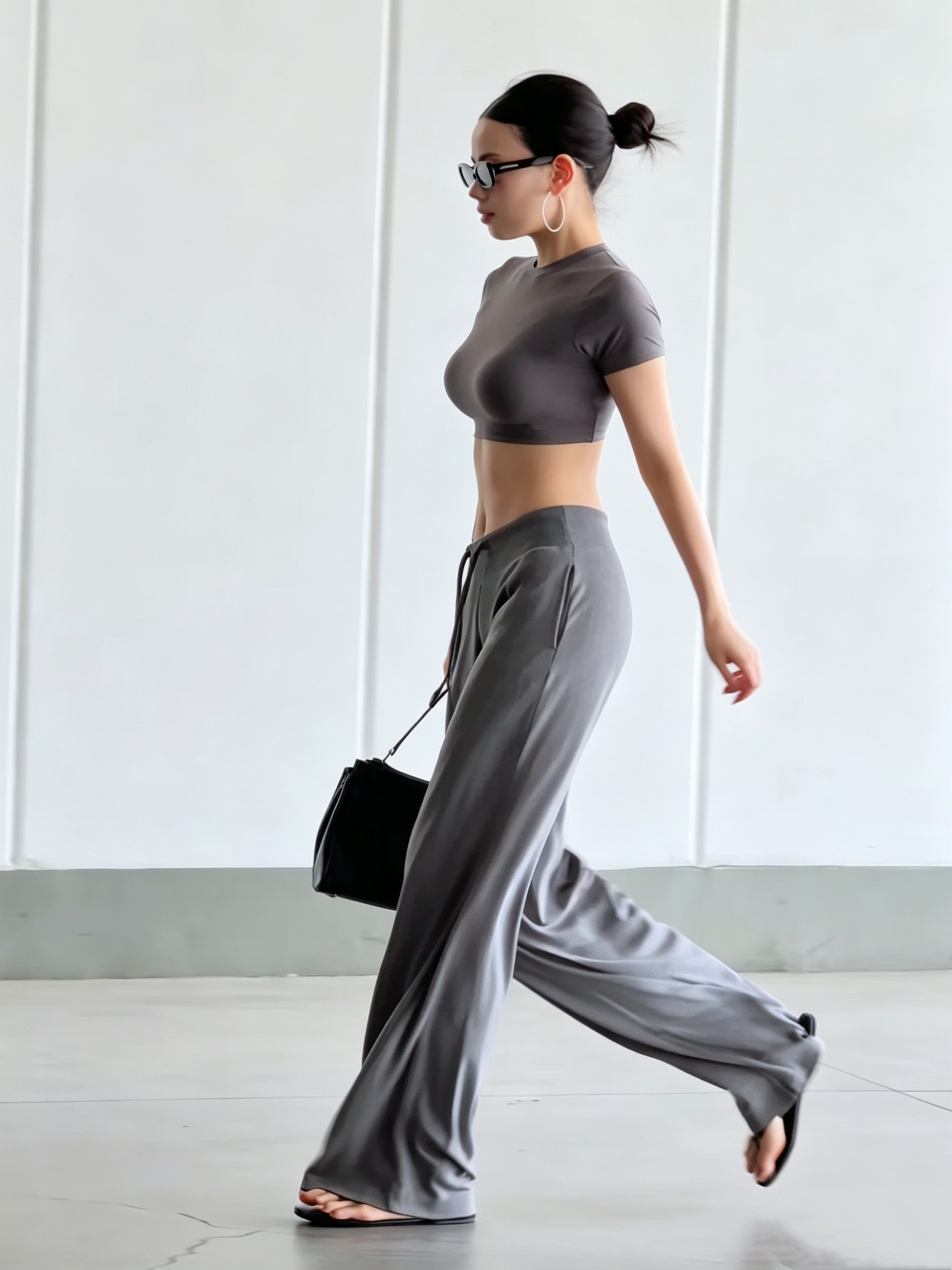 Gray Yoga Pants Set