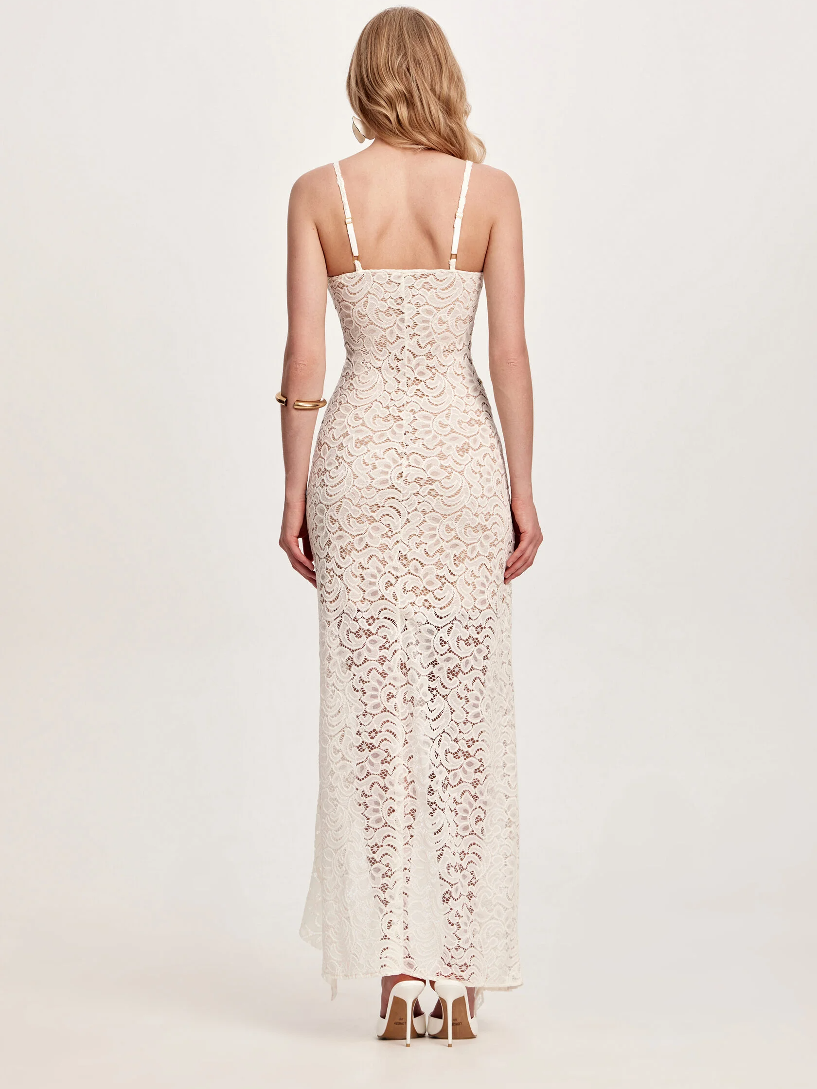 Side Slit Lace Dress