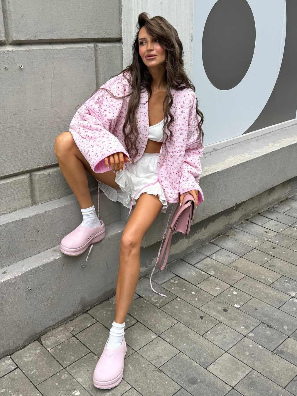 Printed Lace-Up Cardigan