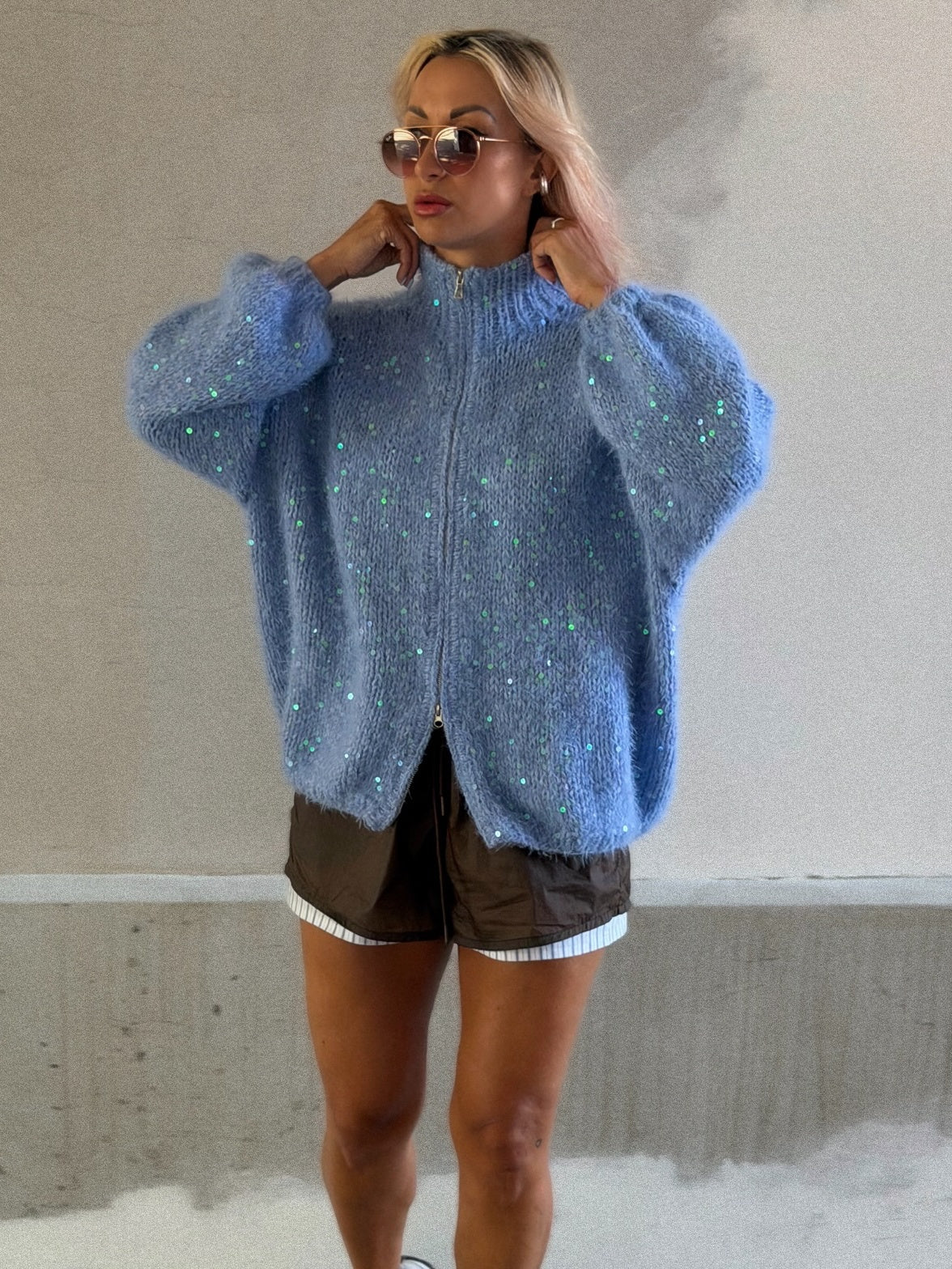 Mohair Sequin Cardigan