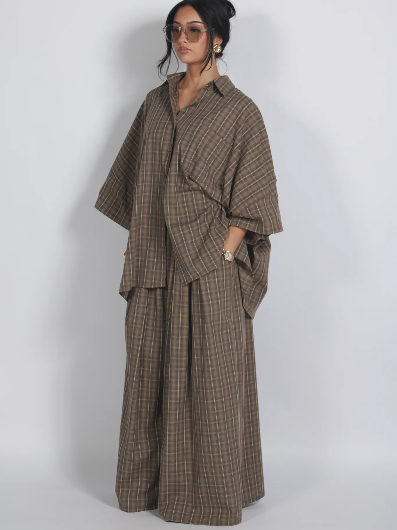 Retro Oversized Plaid set