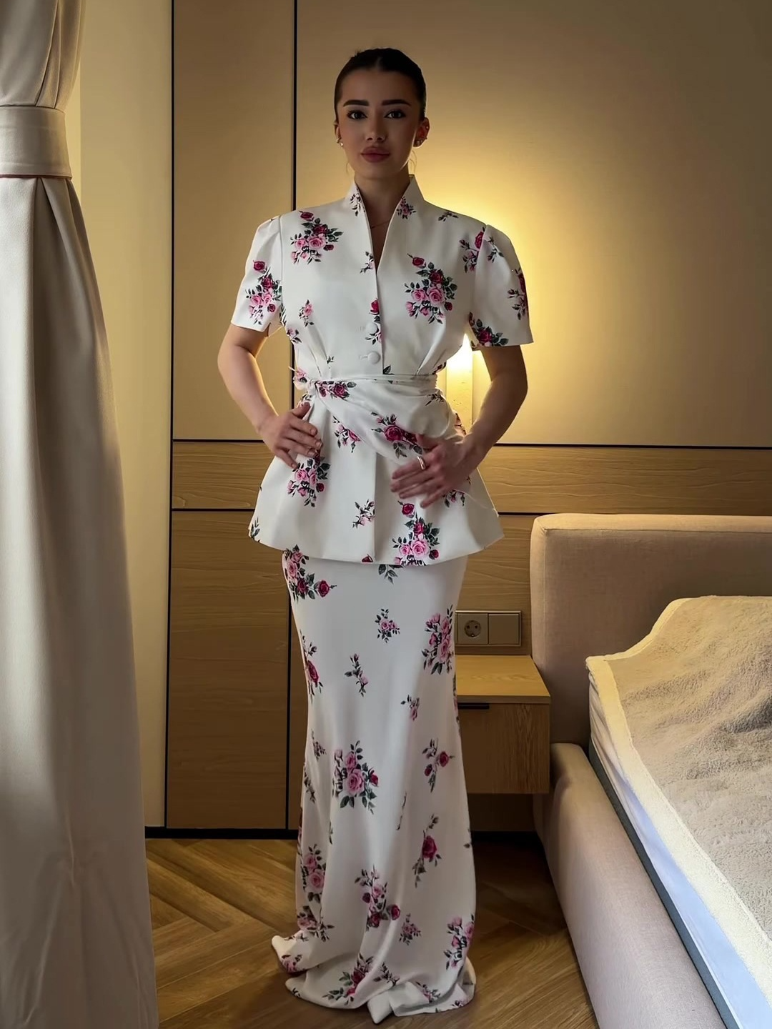 Printed skirt set (with headscarf)