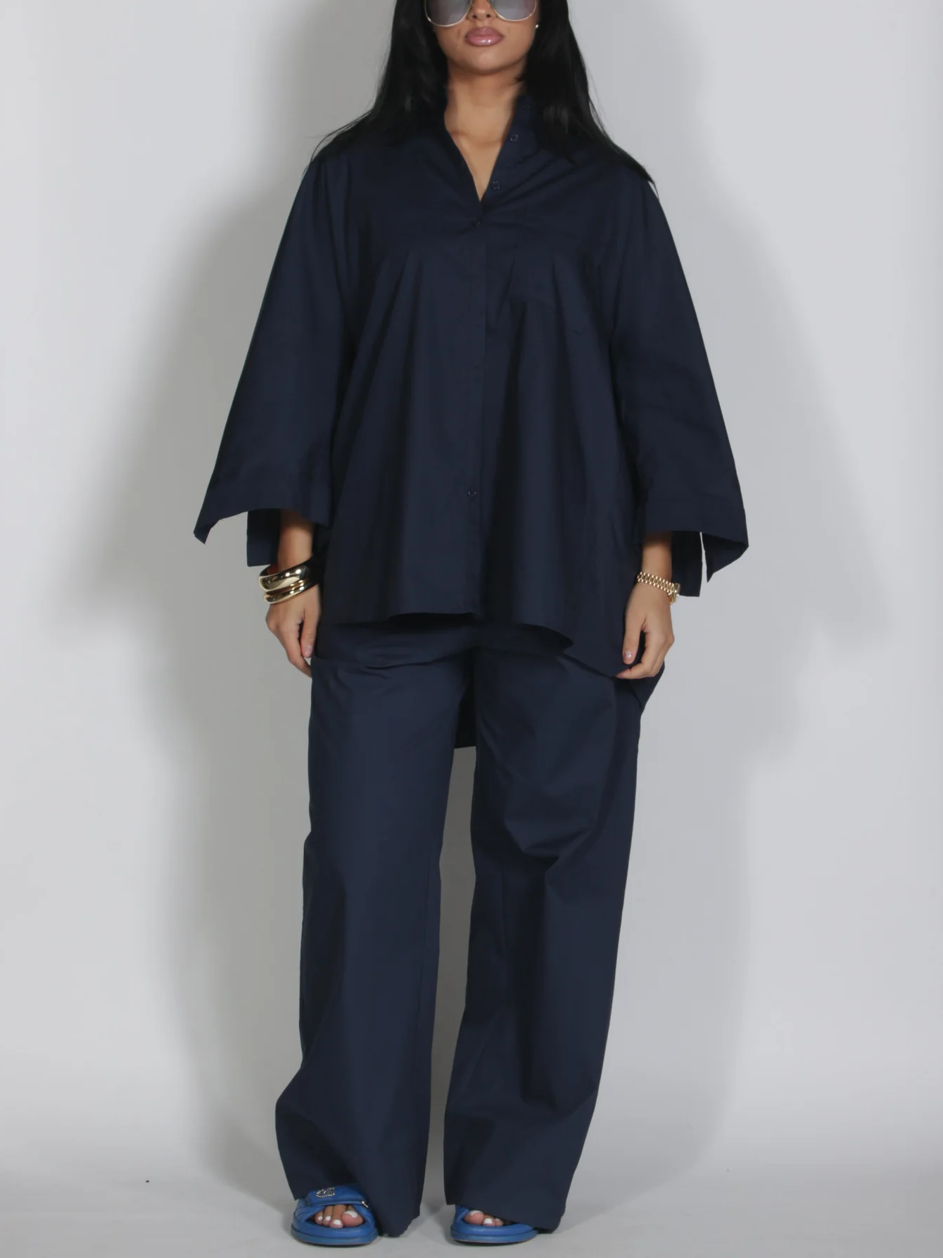 Retro Oversized Solid-Color Set