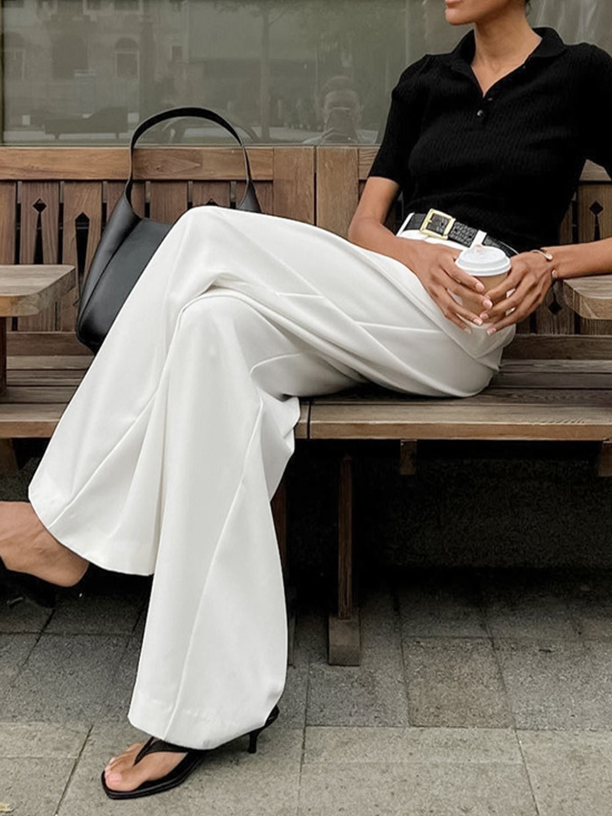 Solid Wide Leg Pants