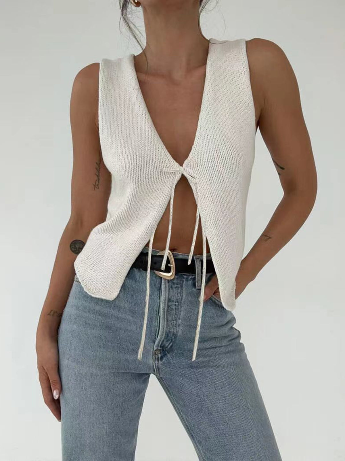 SWEET BUT STRONG WOVEN VEST main image 1