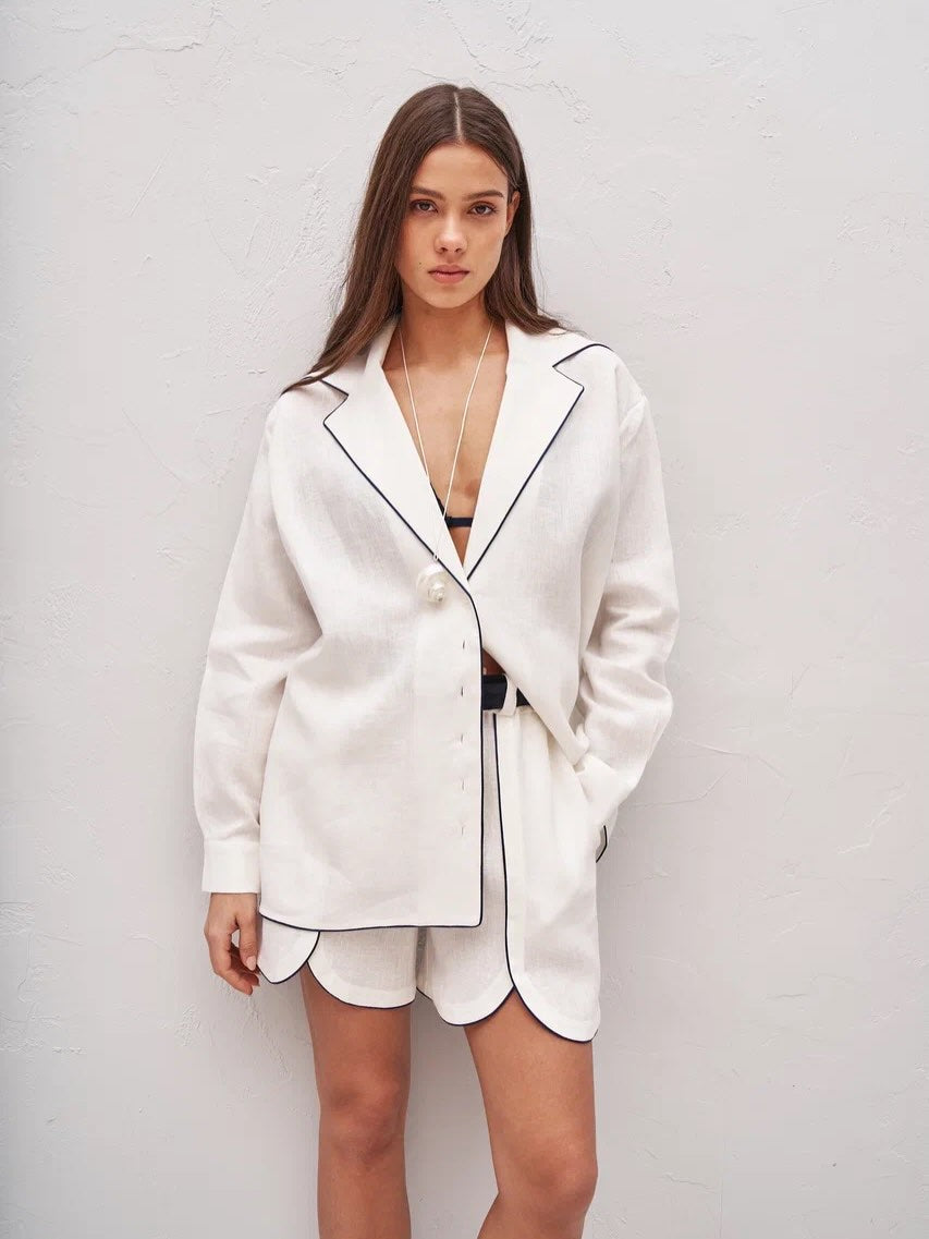 Button-down collar shirt set