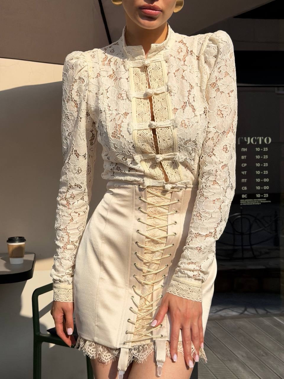 Satin Tie-Waist Skirt