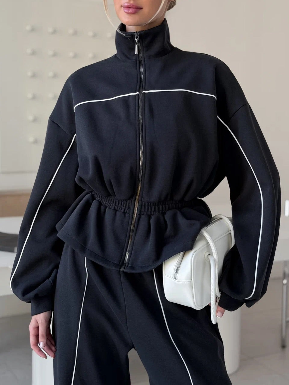 Drawstring Waist Sweatpants Set