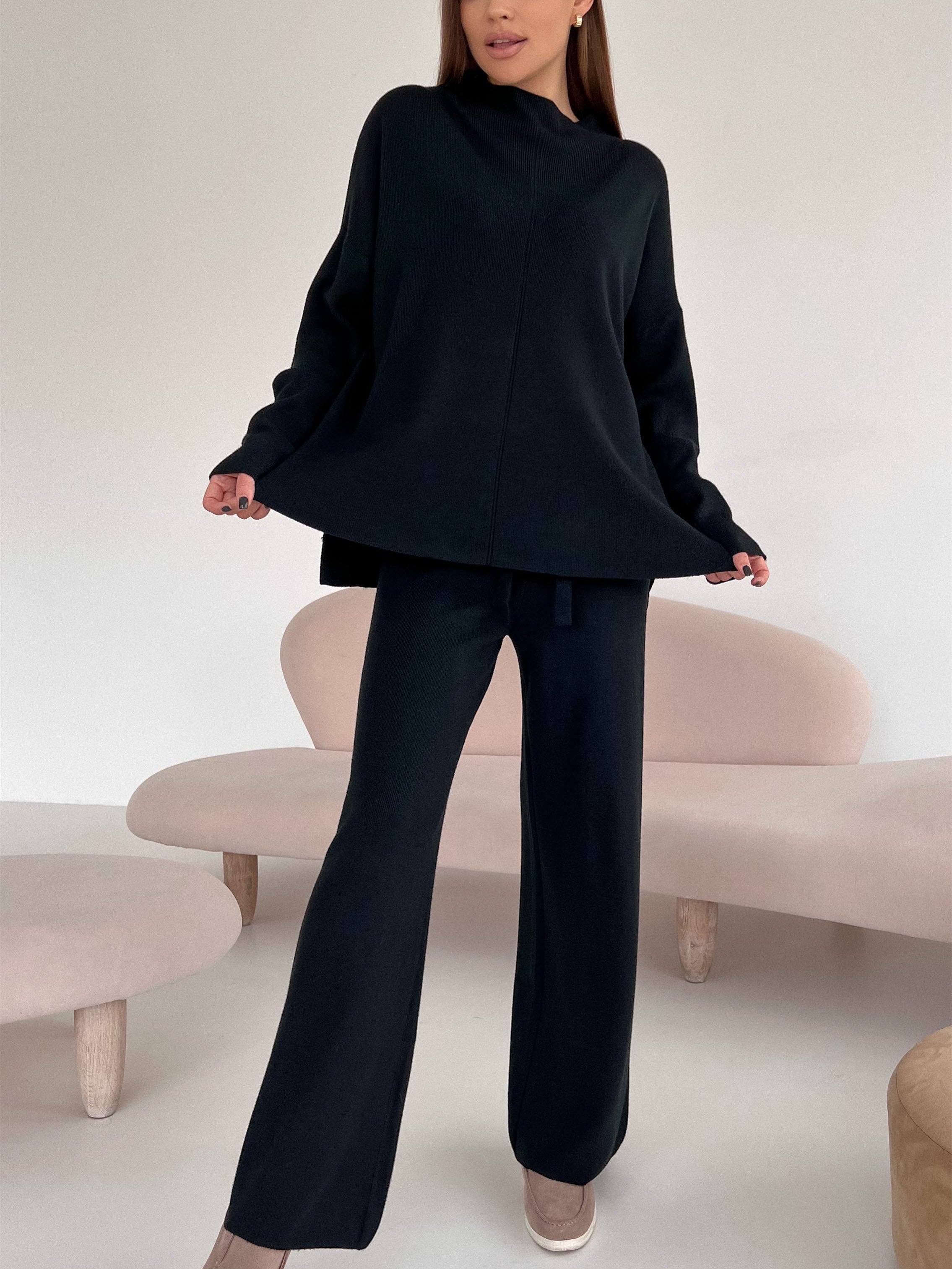 Solid Color Split Two Piece Set