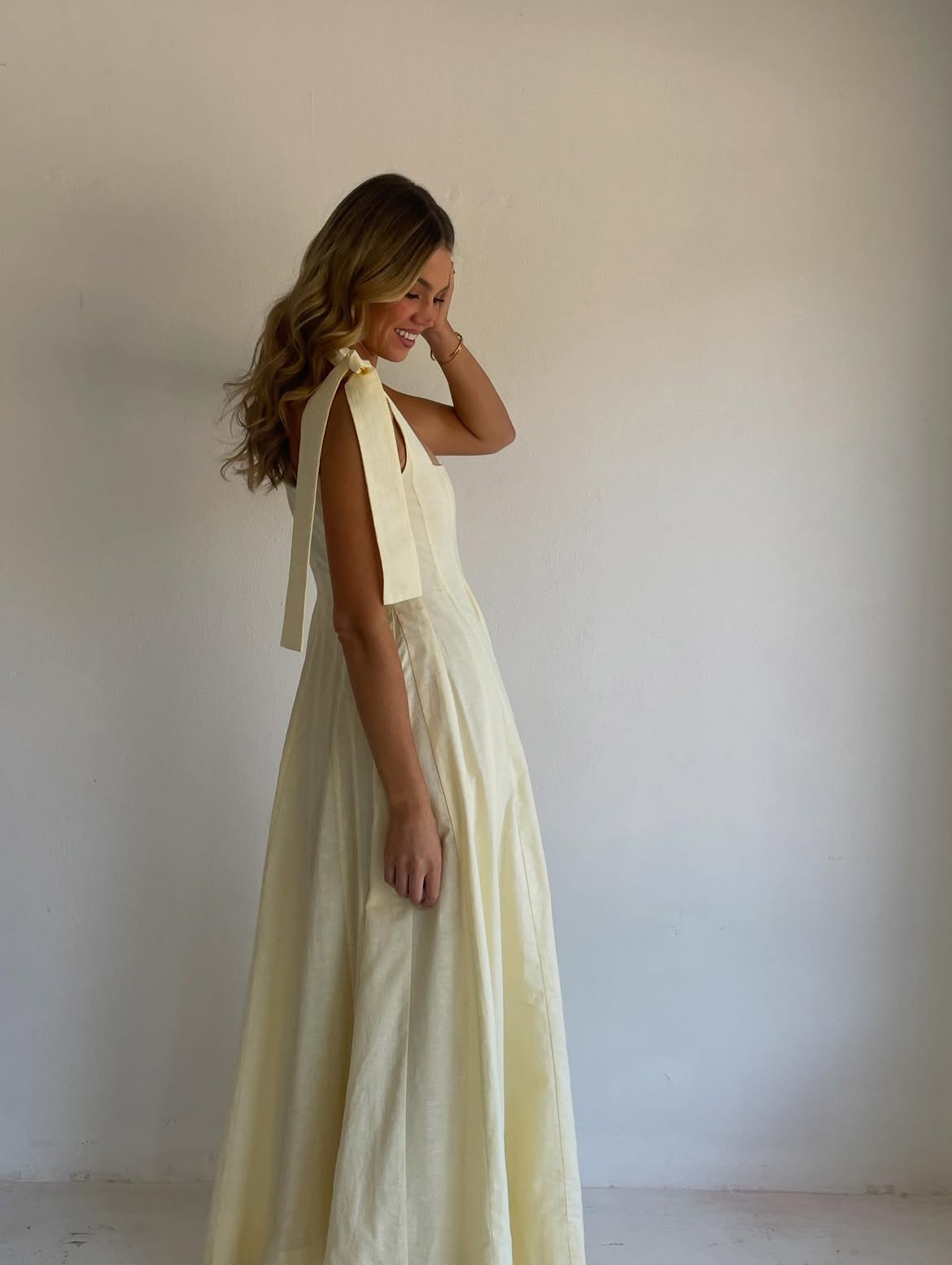 Square-Neck Lace-Up Dress