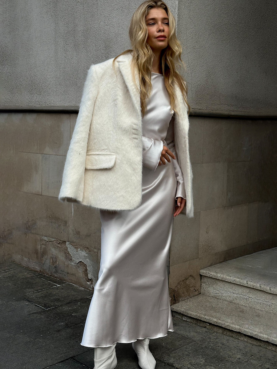 Loose Lapel Fluffy Jacket