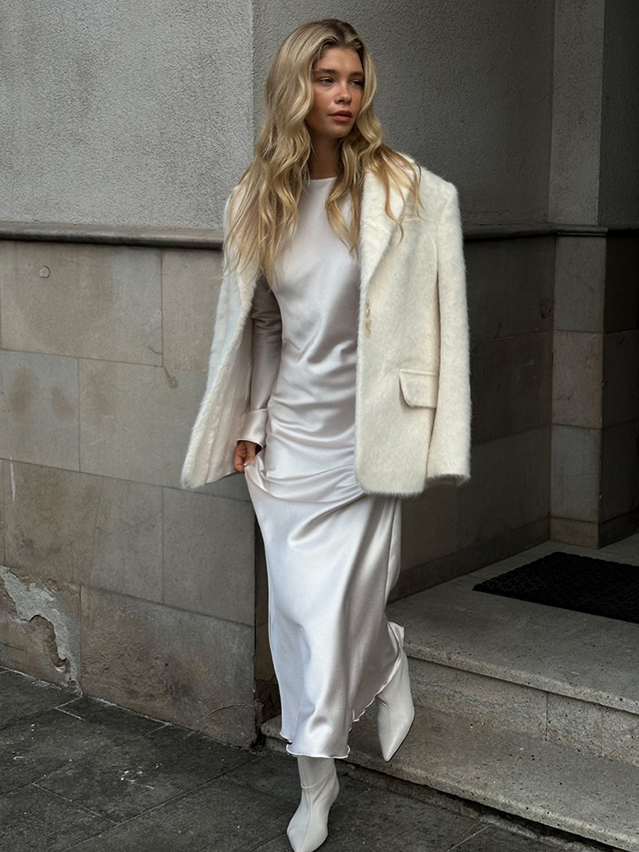 Loose Lapel Fluffy Jacket