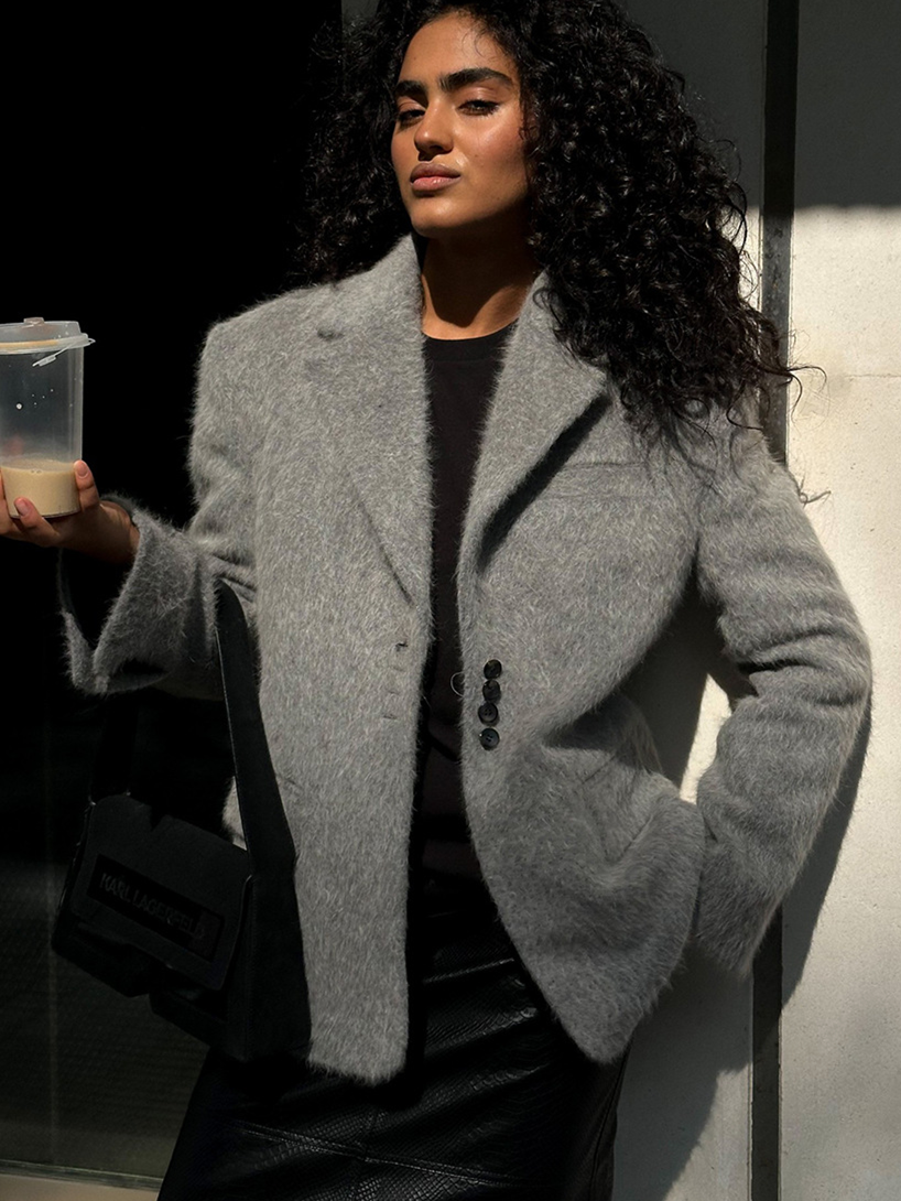 Loose Lapel Fluffy Jacket