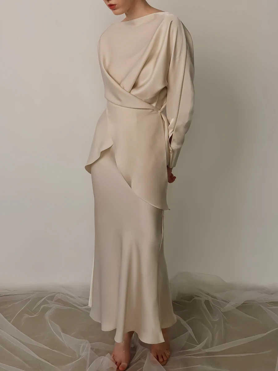 Cross Tie Back Solid Skirt Set