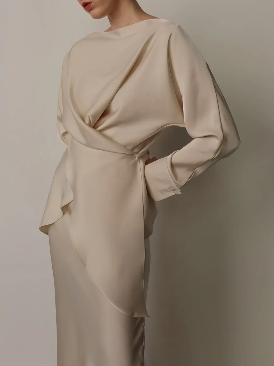 Cross Tie Back Solid Skirt Set