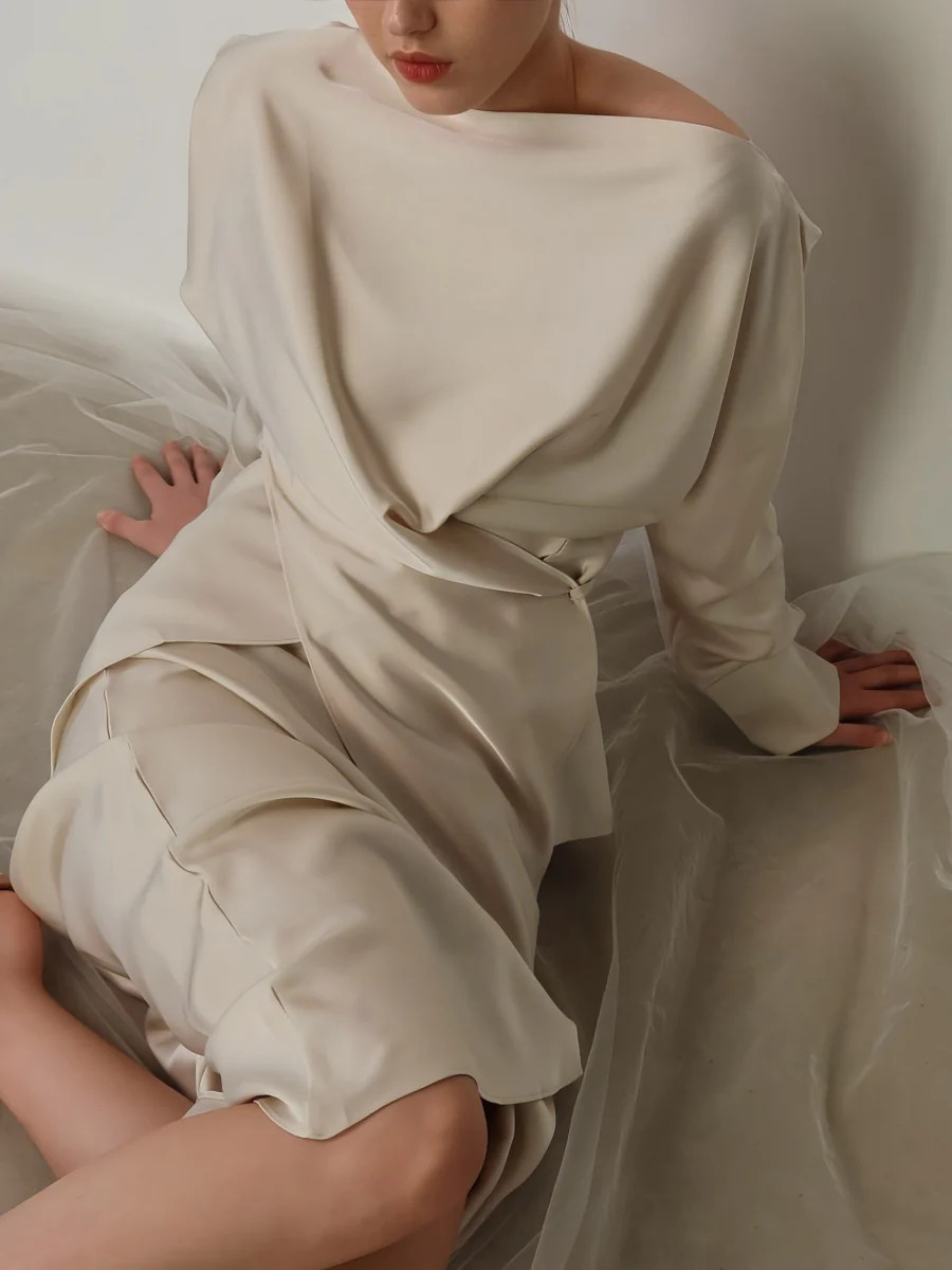 Cross Tie Back Solid Skirt Set