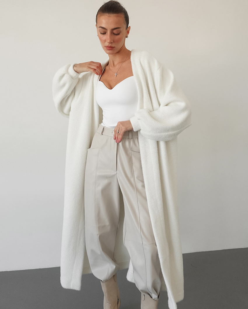 Plush Chenille V-Neck Tie-Front Cardigan