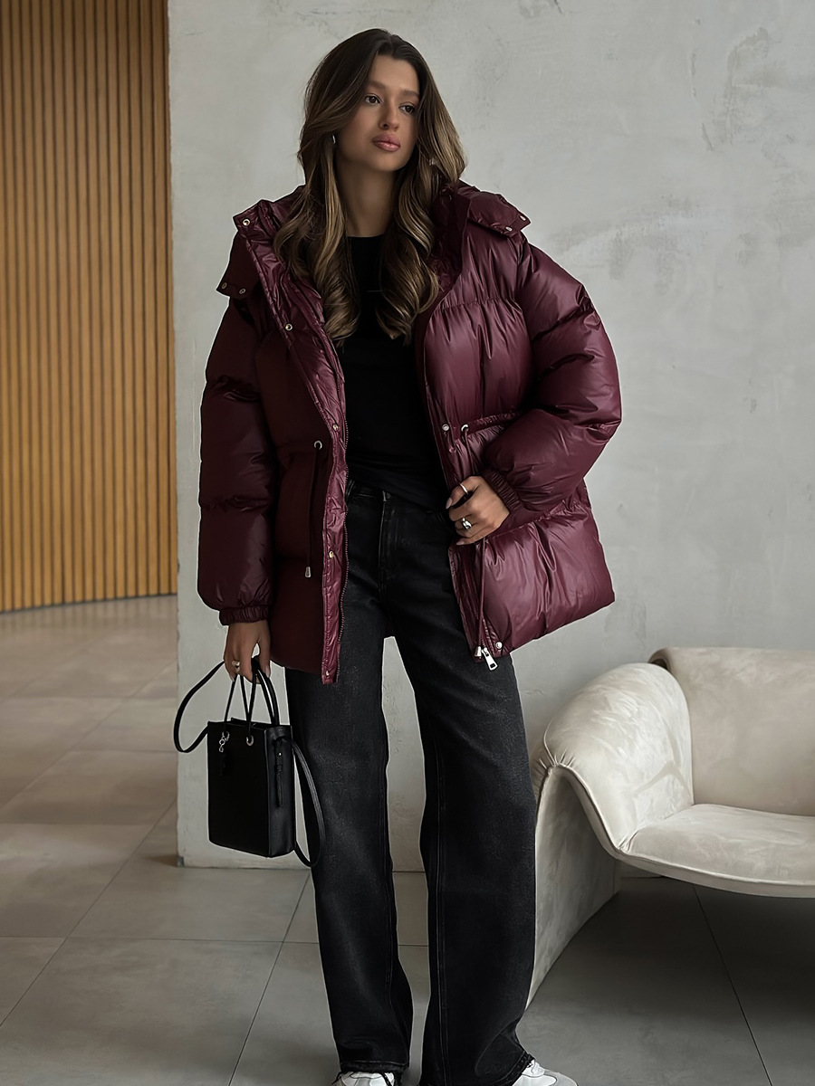 Hooded Zipper Down Jacket