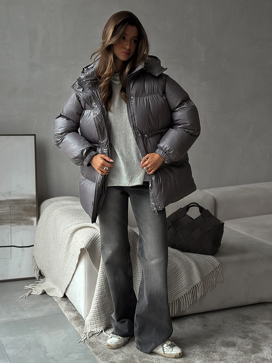 Hooded Zipper Down Jacket