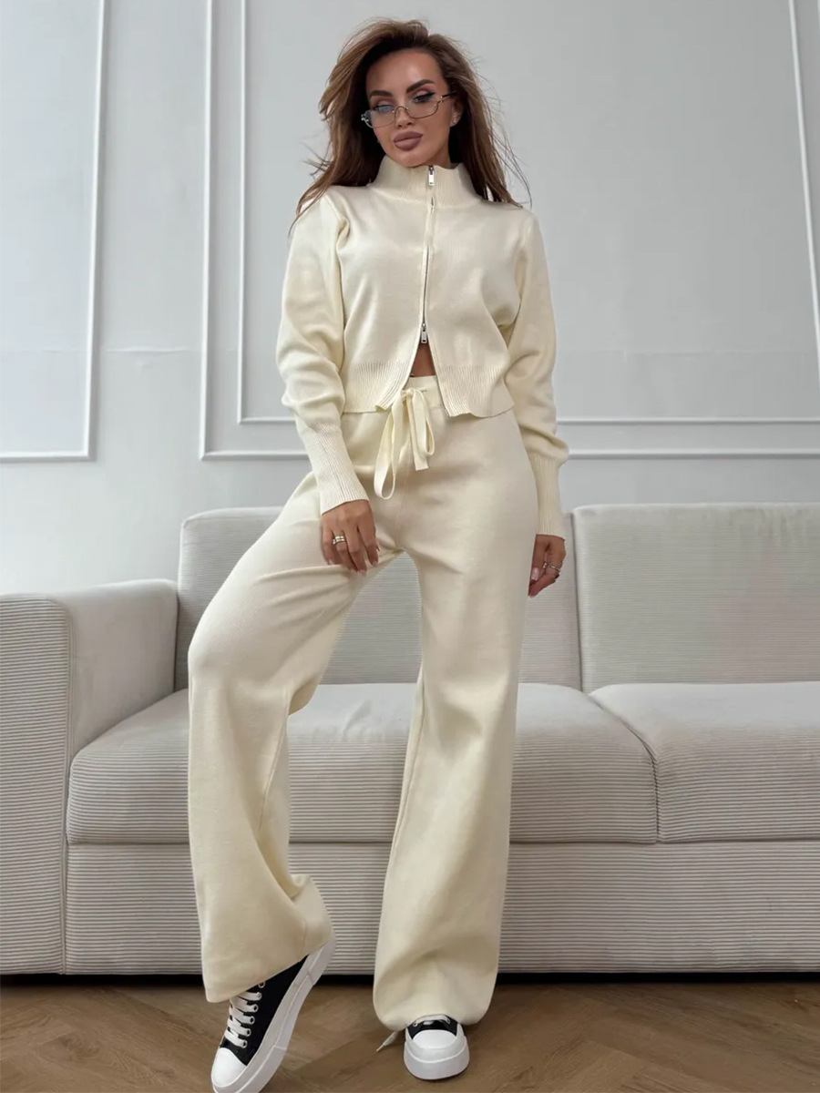 Double-Zip Slim-Fit Sweater Set