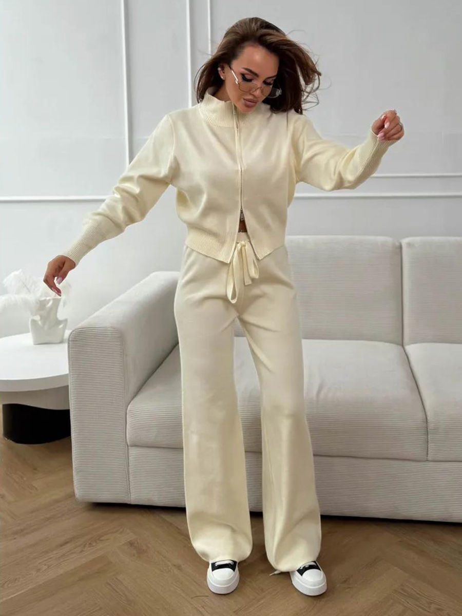 Double-Zip Slim-Fit Sweater Set