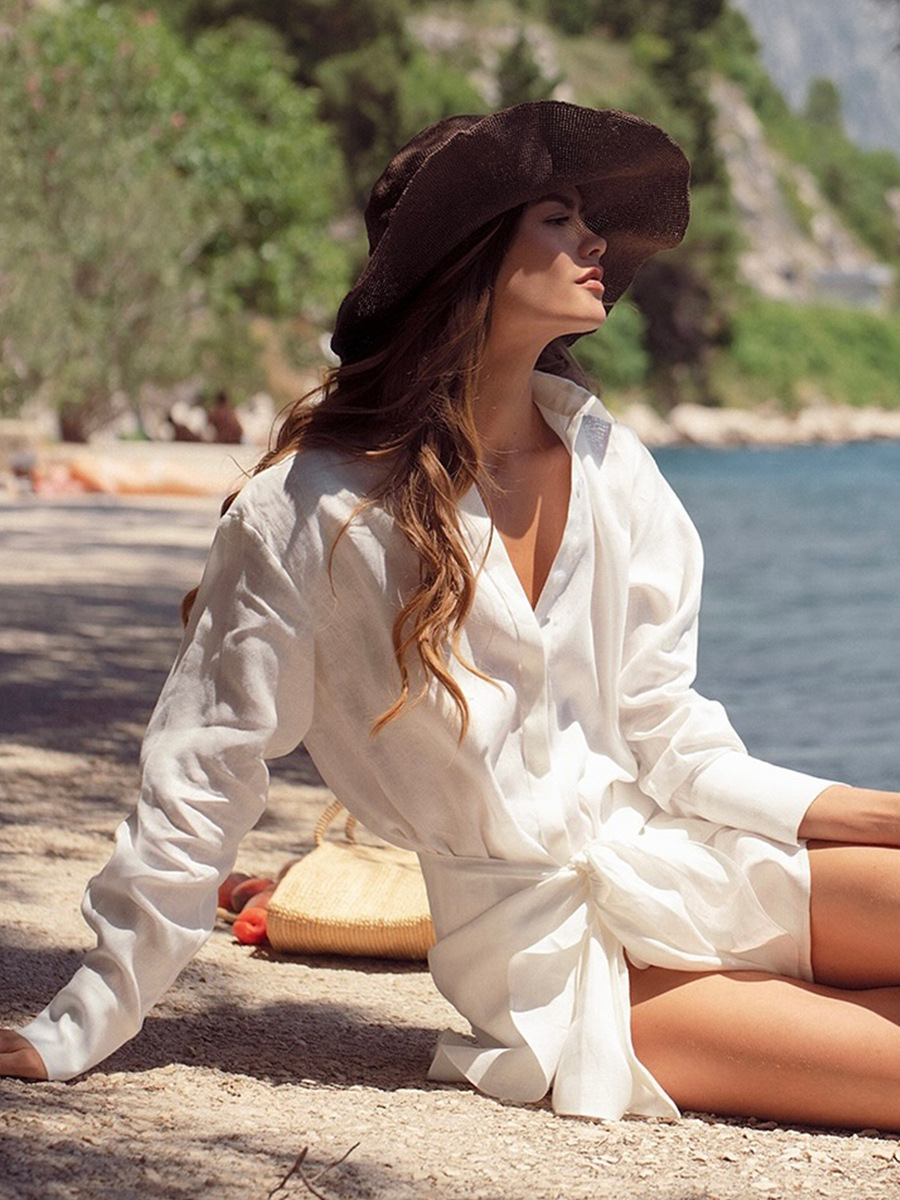Cotton-linen two-piece dress