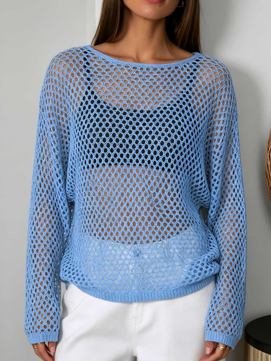 Openwork Knit Cover-Up Top