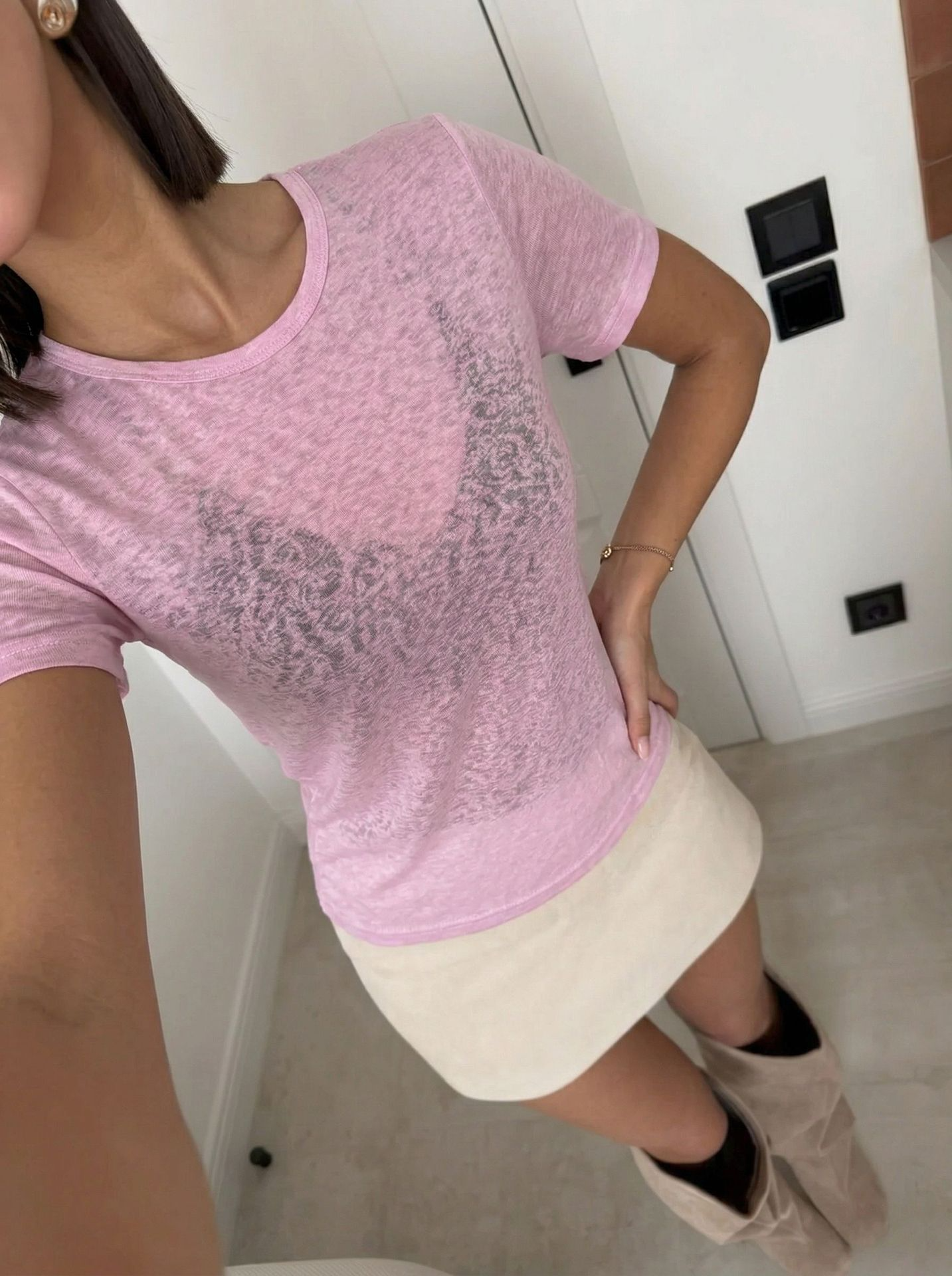 Round-neck Sheer Top