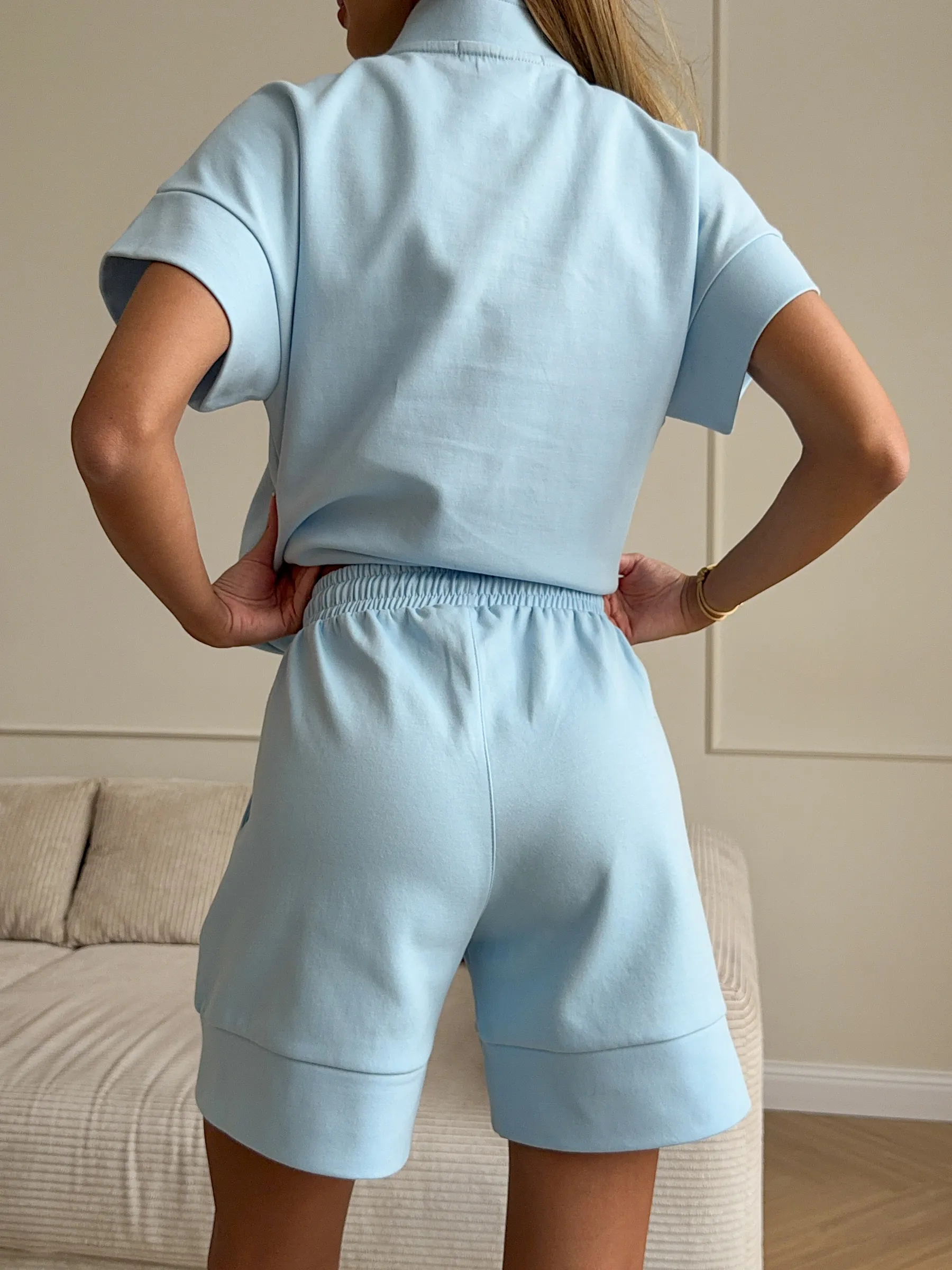 Minimalist Zipper Shorts Set