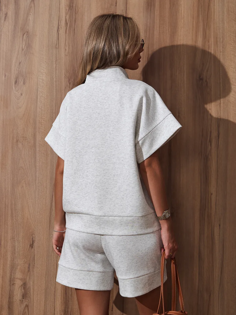 Minimalist Zipper Shorts Set