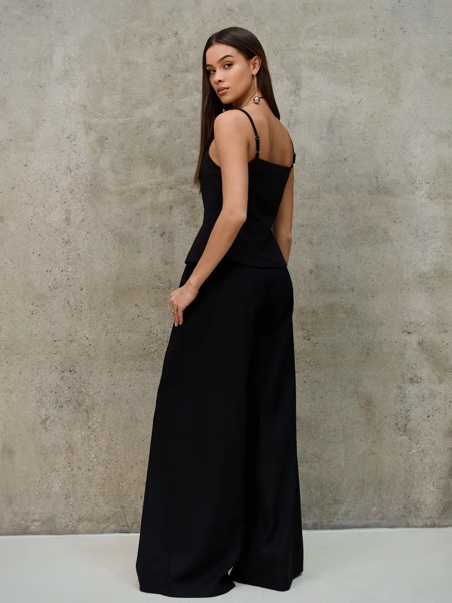 Strapless Pleated Backless Set